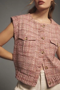 Maeve Extended Shoulder Tweed Vest