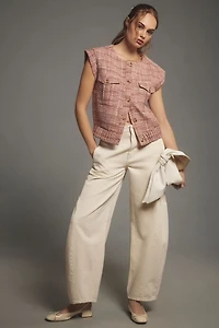Maeve Extended Shoulder Tweed Vest