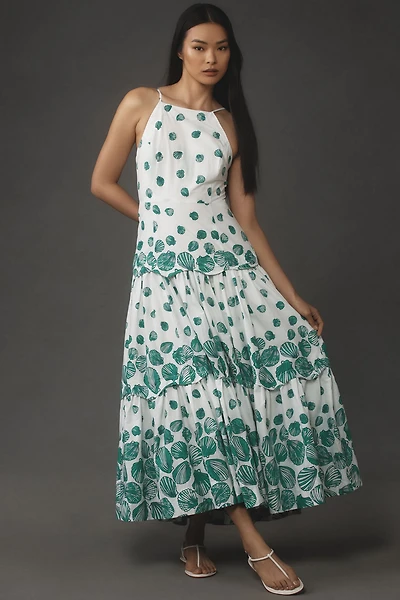 Maeve Halter Tiered Maxi Dress