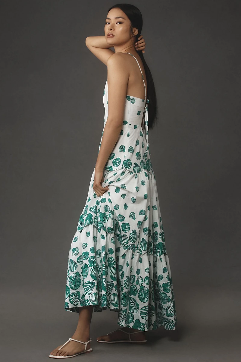 Maeve Halter Tiered Maxi Dress