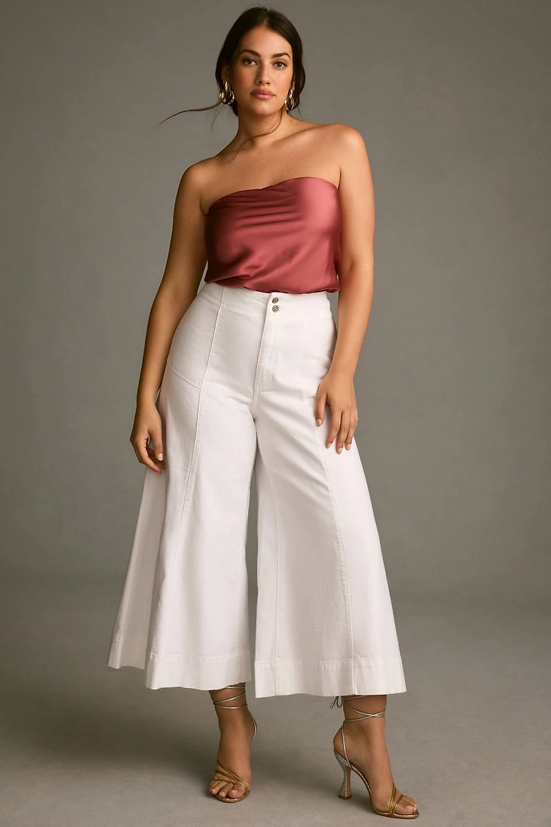 Pilcro Corset High-Rise Crop Culotte Jeans