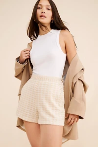 Porridge Tweed Tap Shorts