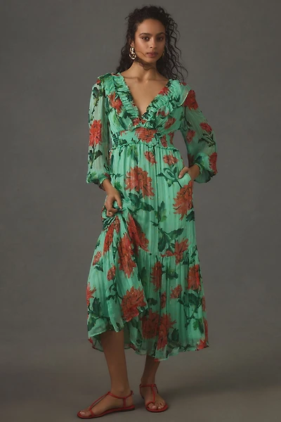 The Odetta Ruffled V-Neck Dress