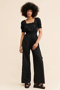 Du Paradis Cargo Wide Leg Jumpsuit