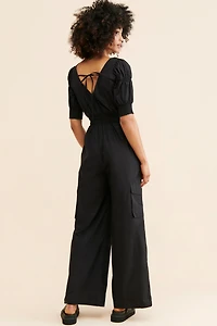 Du Paradis Cargo Wide Leg Jumpsuit