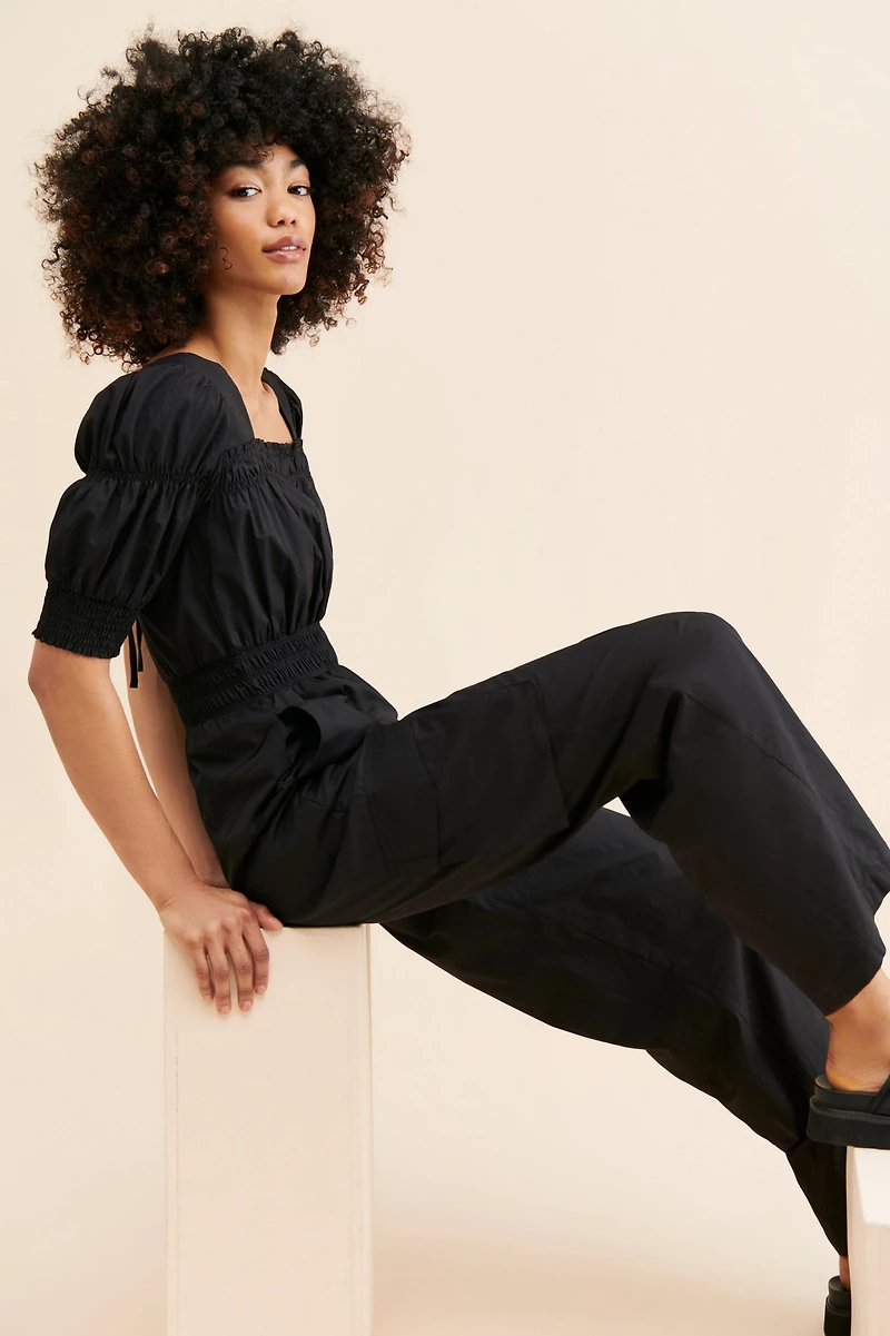 Du Paradis Cargo Wide Leg Jumpsuit