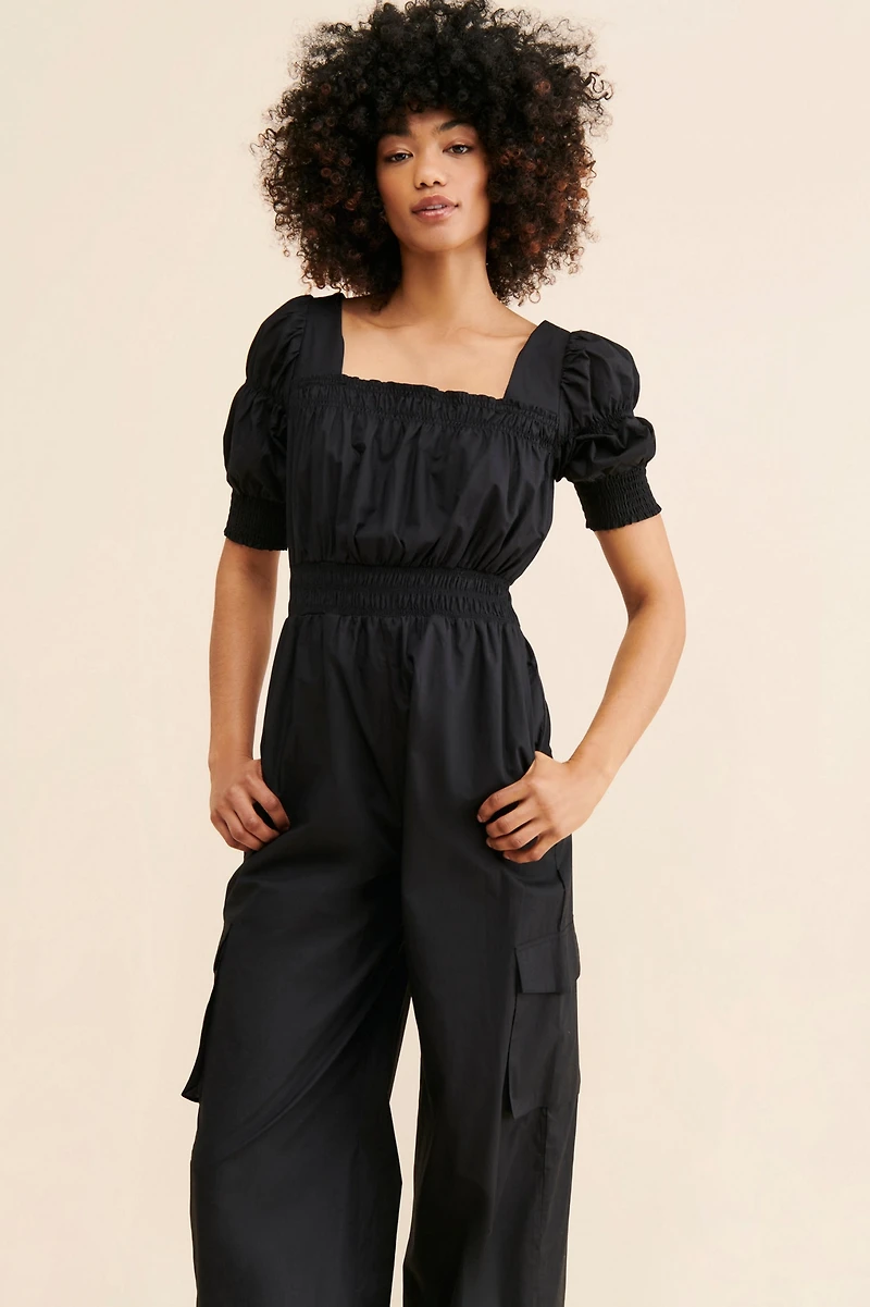 Du Paradis Cargo Wide Leg Jumpsuit