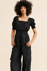 Du Paradis Cargo Wide Leg Jumpsuit