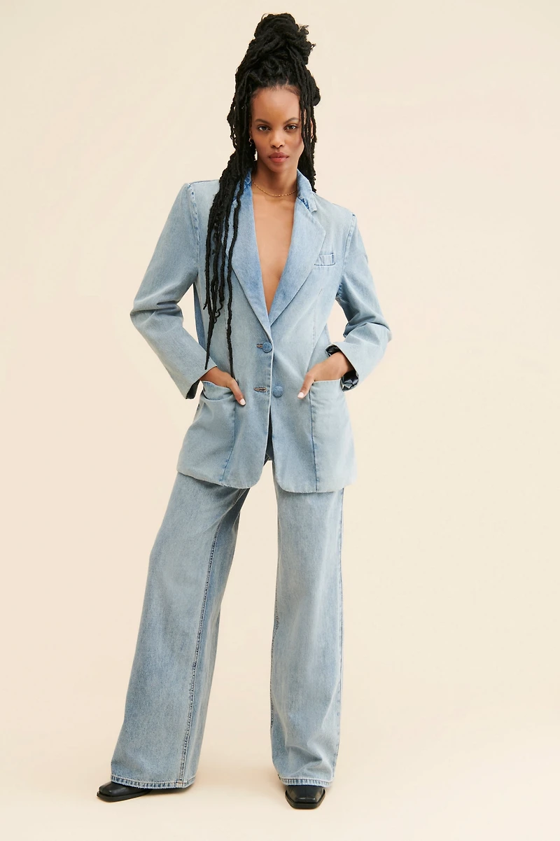 AFRM The Agnes Oversized Denim Blazer