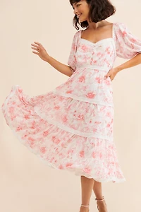 Rachel Parcell Tiered Midi Chiffon Dress