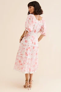 Rachel Parcell Tiered Midi Chiffon Dress