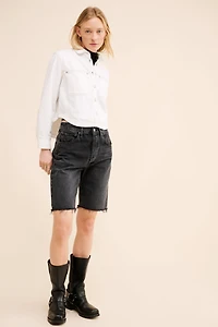 Madewell Cropped Hi-Low Long Sleeve Shirt