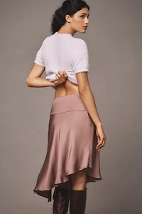 Asymmetrical Slip Midi Skirt