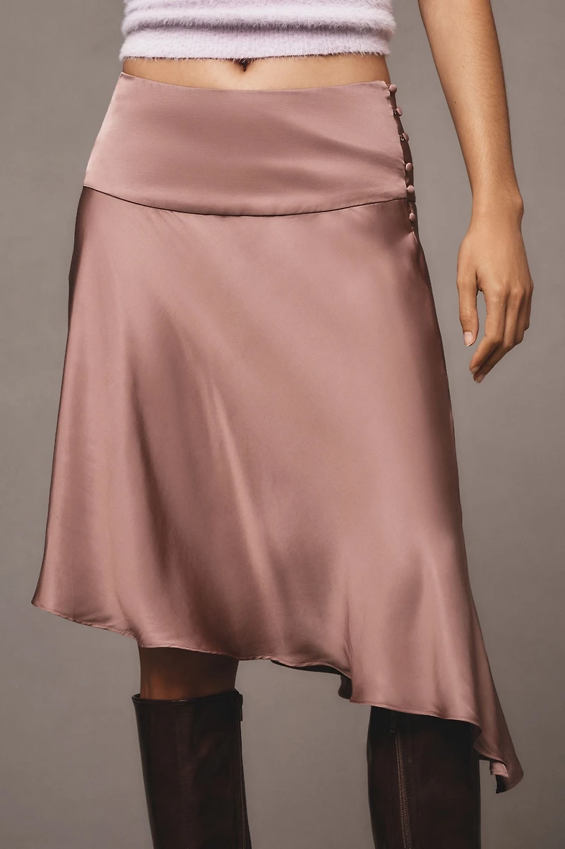 Asymmetrical Slip Midi Skirt
