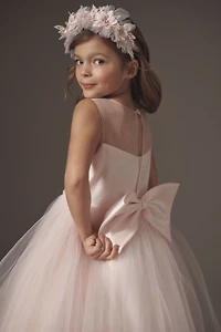 Princess Daliana Pink 3D Floral Bloom Flower Girl Dress