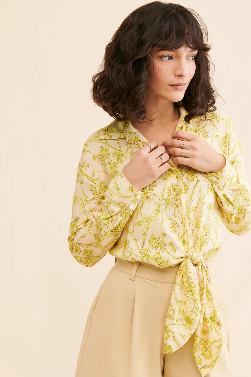 Hutch Robbie Linen Tie Top