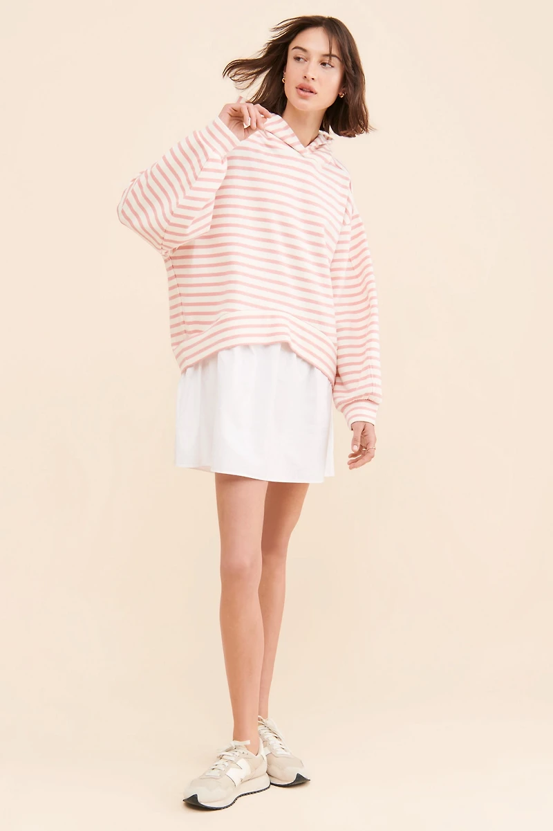 Pilcro Hooded Sweatshirt Twofer Mini Dress
