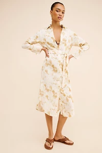 Little Lies Crinkle Dye Shirt Dress