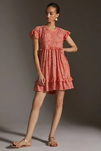 Ruffle Knit Mini Dress