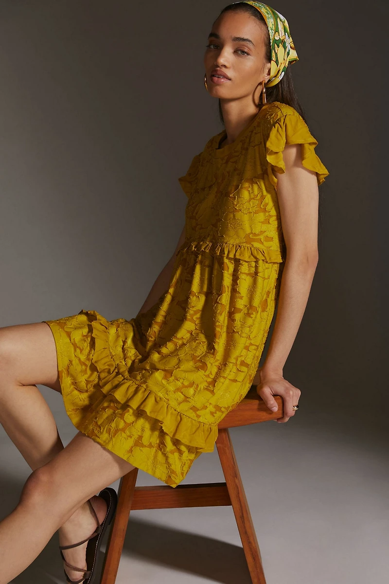 Ruffle Knit Mini Dress