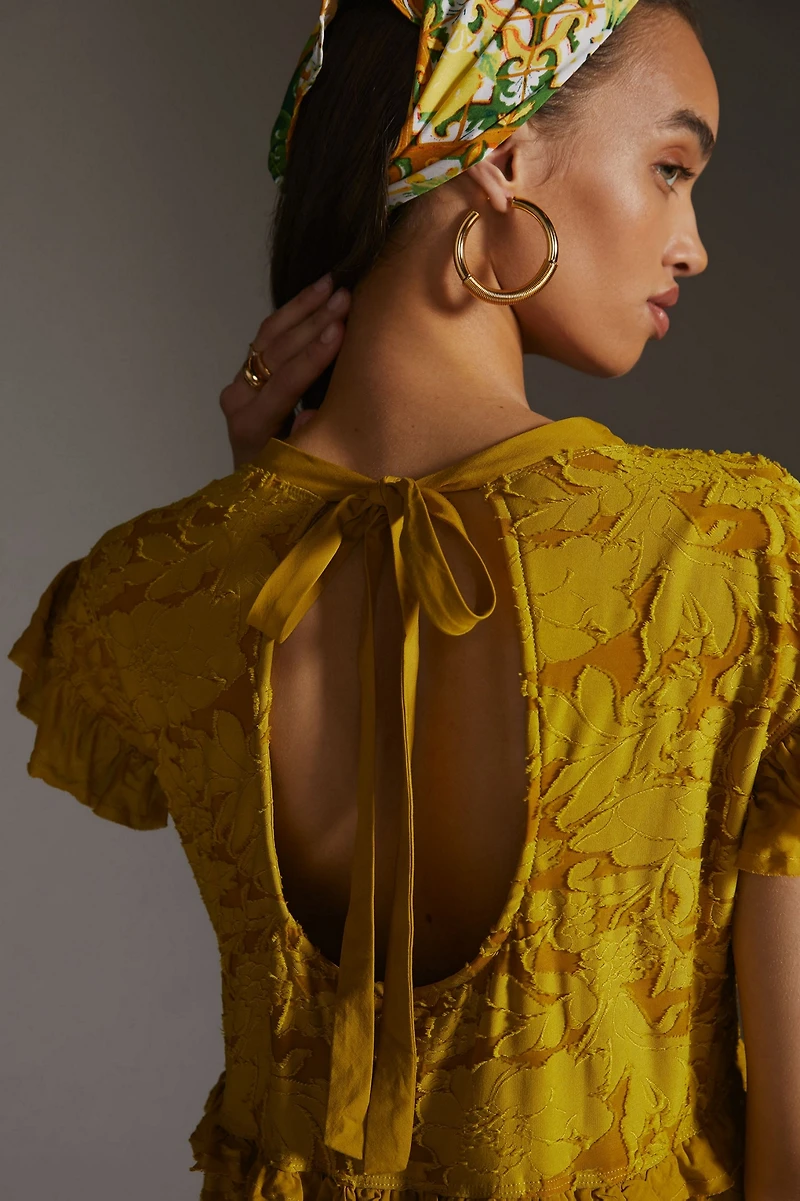 Ruffle Knit Mini Dress