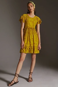 Ruffle Knit Mini Dress