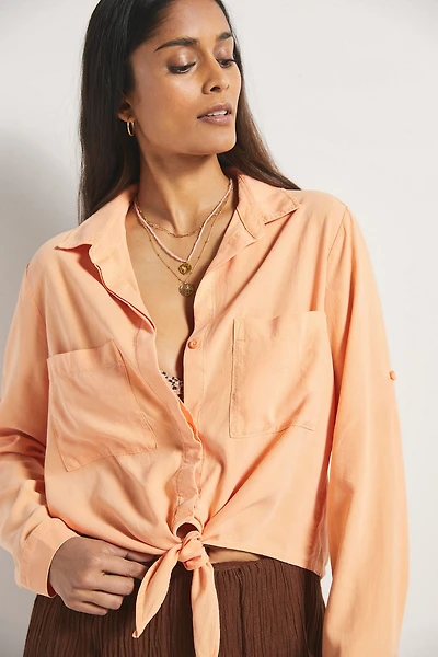 Cloth & Stone Tie-Front Surf Shirt