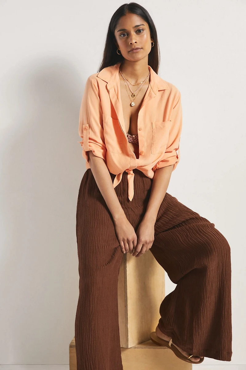 Cloth & Stone Tie-Front Surf Shirt