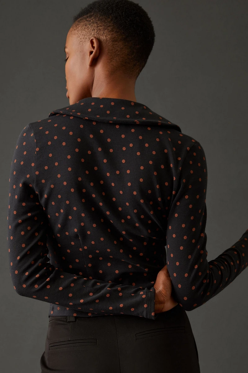Maeve Printed Ruched Buttondown