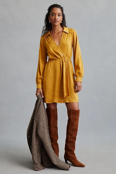 Leopard Print Long-Sleeve Mini Dress