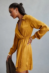 Leopard Print Long-Sleeve Mini Dress