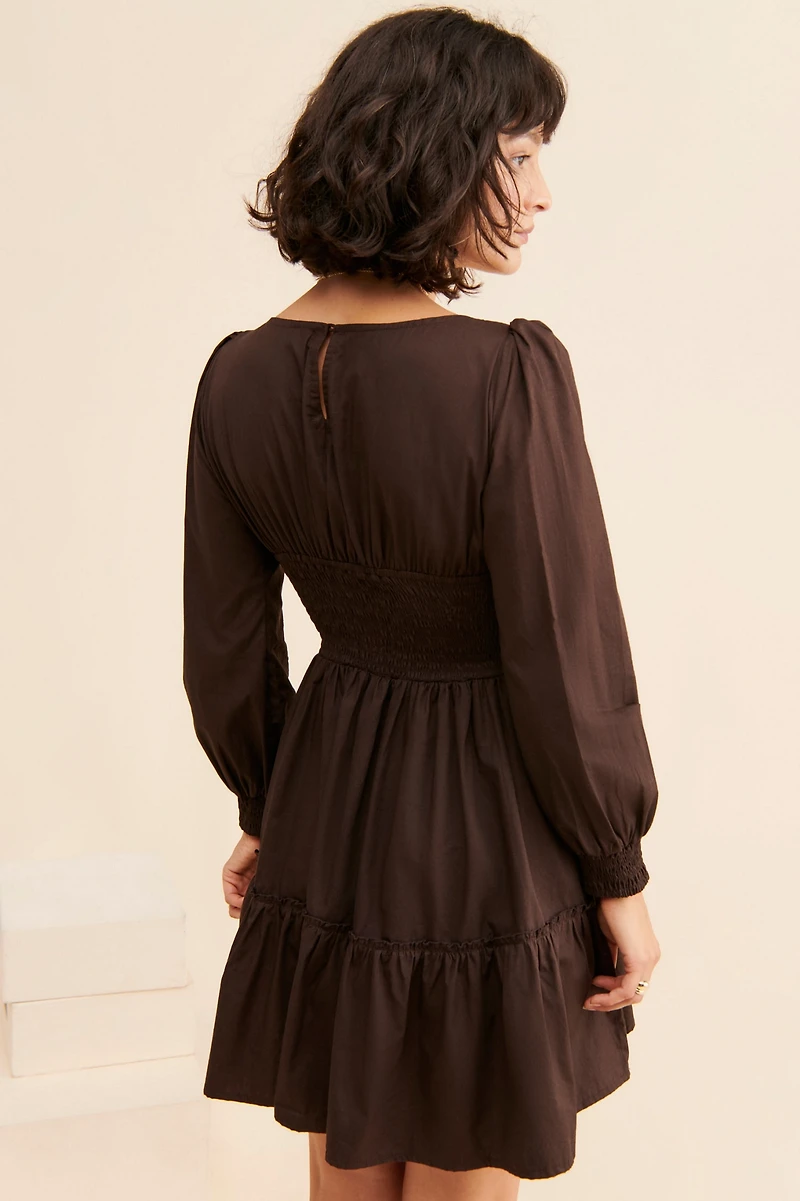 Lusana Dahlia Tiered Mini Dress