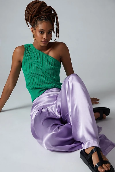 Maeve One-Shoulder Cable-Knit Tank