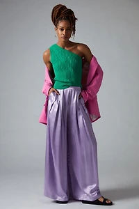 Maeve One-Shoulder Cable-Knit Tank