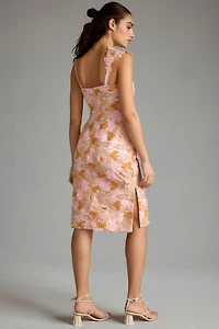 Floral Applique Midi Dress