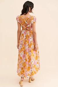 Kachel Smocked Floral Maxi Dress