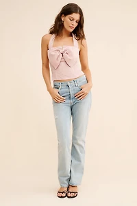 ASTR the Label Sunna Linen Blend Top