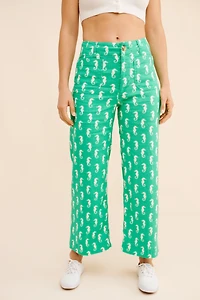Maeve The Colette Linen Cropped Pants
