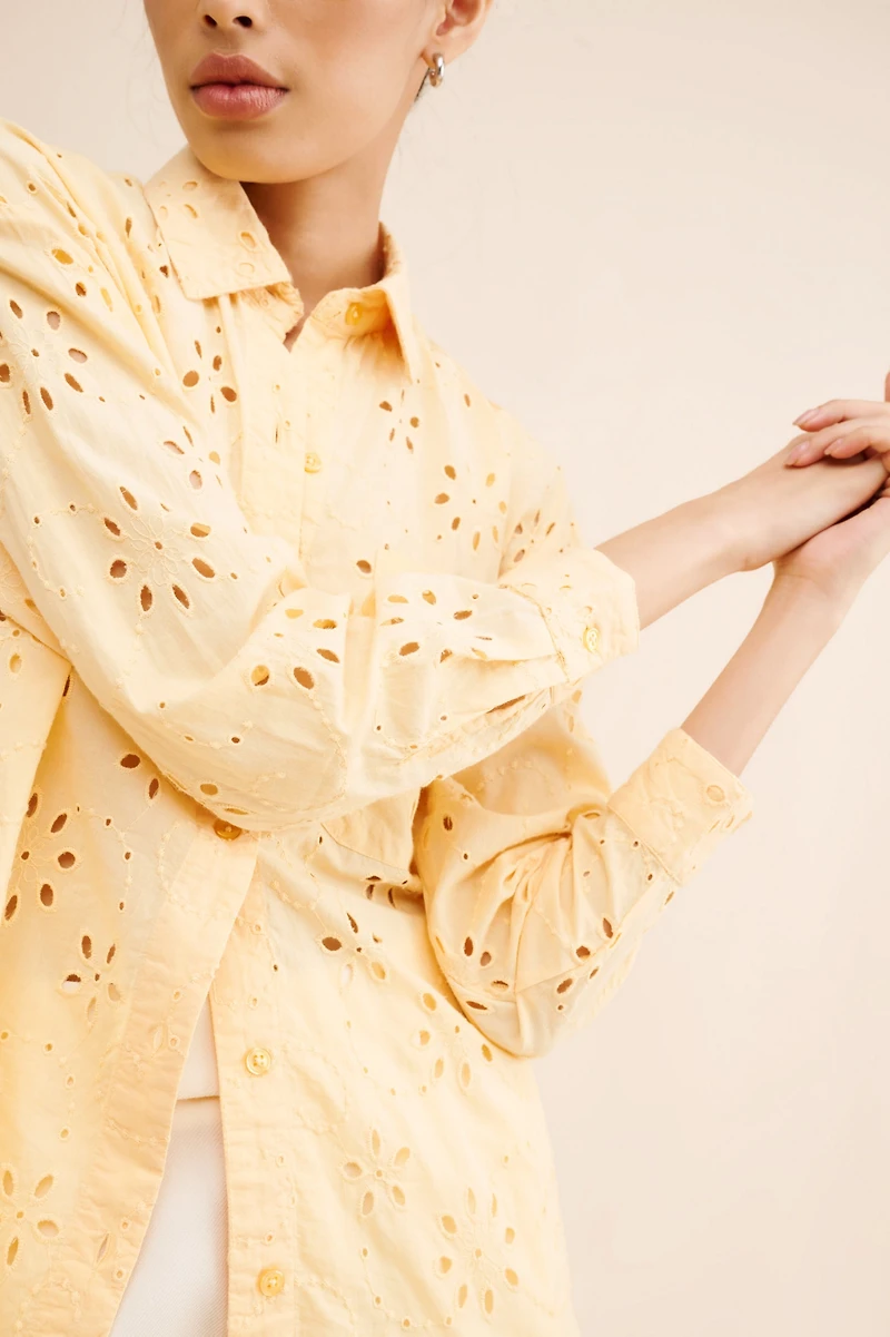 RAHI Eyelet Buttondown Top