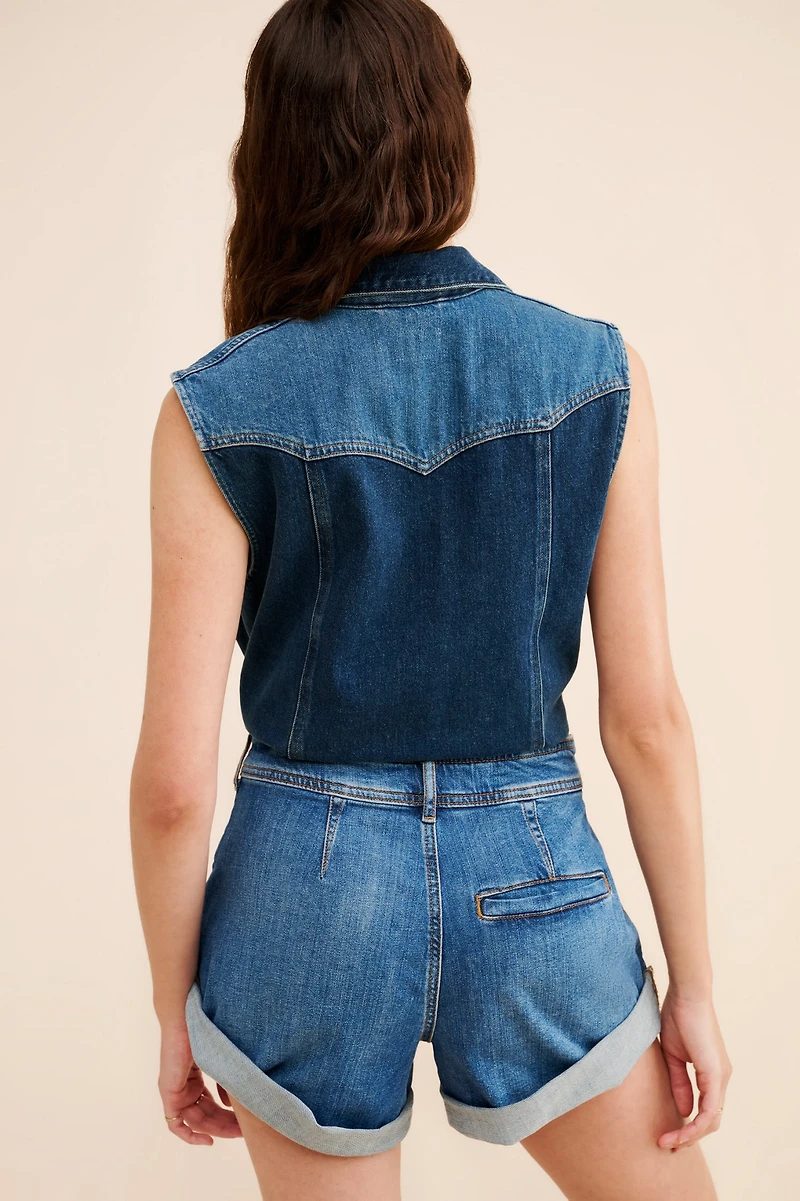 Pilcro Rolled Denim Shorts
