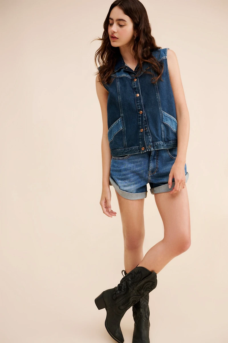Pilcro Rolled Denim Shorts