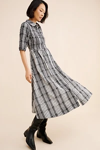 Maeve Short-Sleeve Smocked Midi Shirtdress