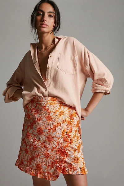 Hope for Flowers by Tracy Reese Embroidered Floral Mini Skirt