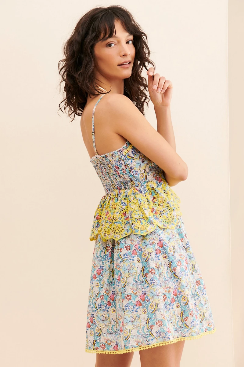Barok Paris Floral Embroidered Mini Dress