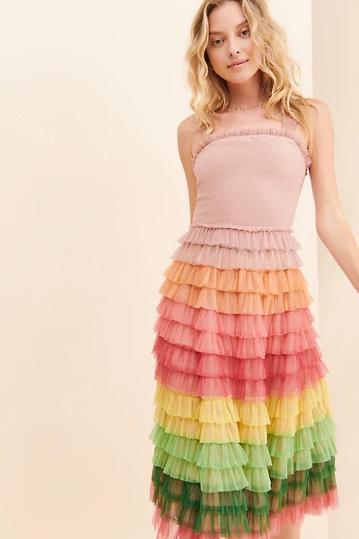 Bl-nk Tiered Ruffle Midi Dress