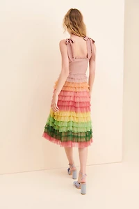 Bl-nk Tiered Ruffle Midi Dress