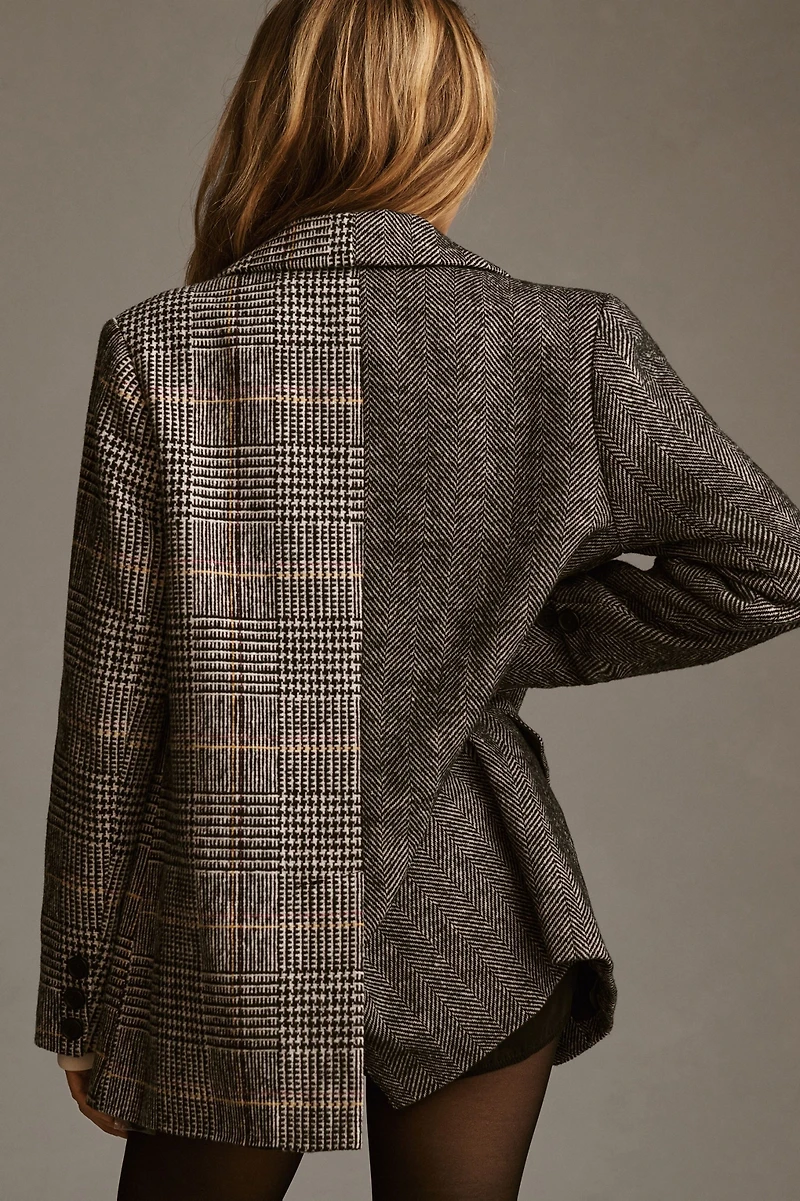 RD Style Eva Mixed Plaid Blazer