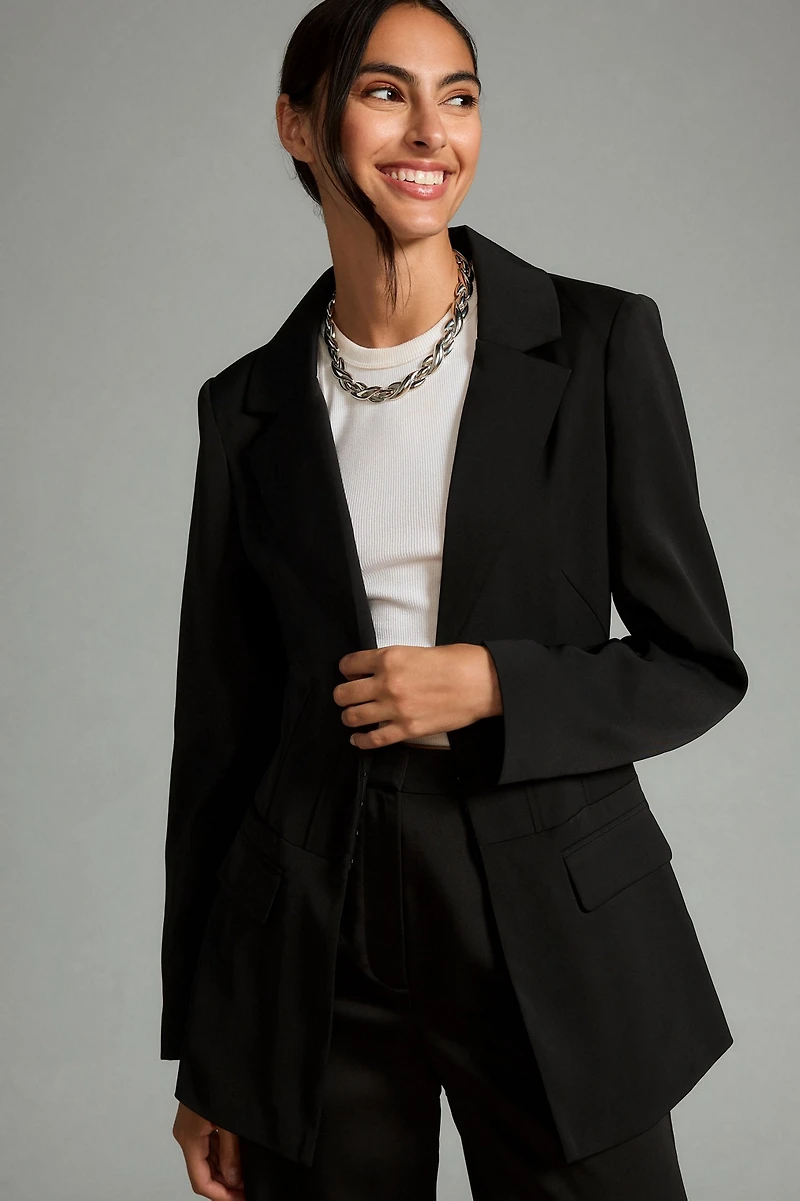 Avec Les Filles Corset Waist Blazer