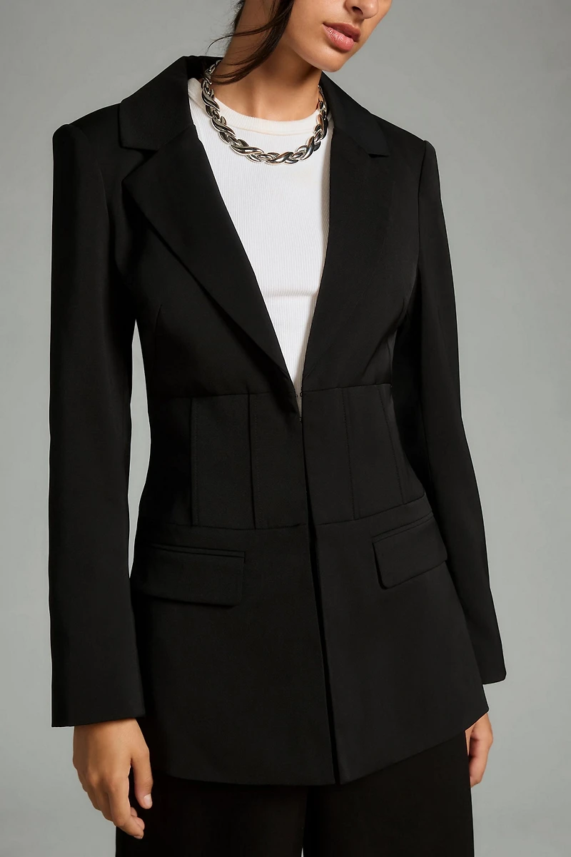 Avec Les Filles Corset Waist Blazer