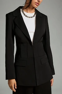 Avec Les Filles Corset Waist Blazer
